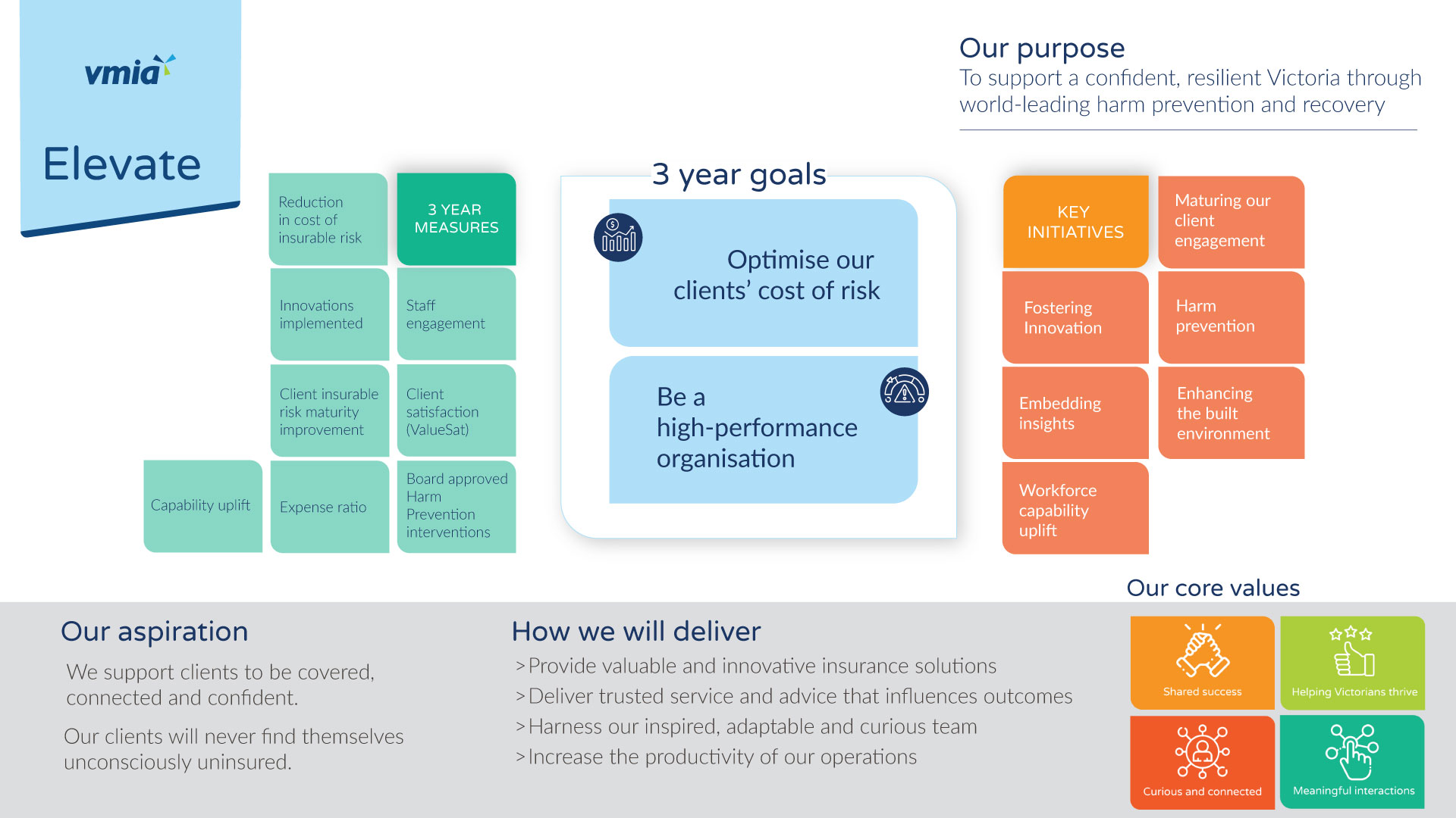 VMIA Elevate strategy on a page